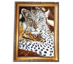 Картина з бурштину Леопард