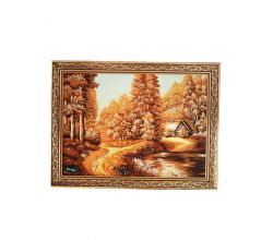 Картина з бурштину Хатинка у лісі