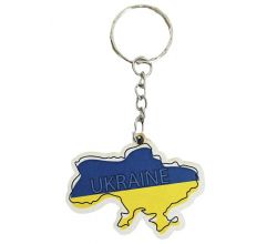 Брелок дерев'яний кольоровий Карта України