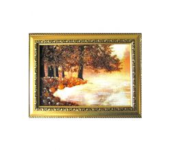 Картина з бурштину Ліс біля озера  KD008760