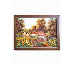 Картина з бурштину Село