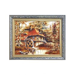 Картина з бурштину Будиночок в лісі