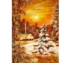 Картина из янтаря Зимова казка 
