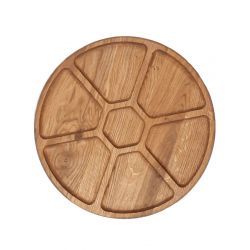 Деревянная тарелка на 6 секций с соусником Деревянная тарелка на 6 секций с соусником