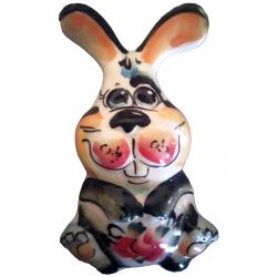 Магніт декоративна фігурка Зайчик з гжелевим розписом 