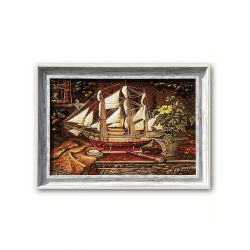 Картина з бурштину Корабель