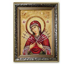 Икона из янтаря Богородица Семистрельная jan0017