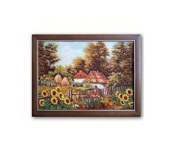Картина з бурштину Українське село 