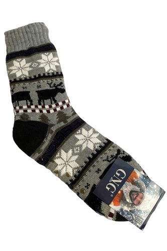 Теплі шкарпетки сірого кольору на овечій вовні Оленятка