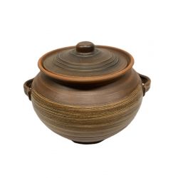 Czerwona gliniana miska na bulion (2,5 l) bouillonnitsa-0200