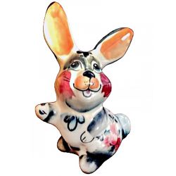 Фігурка з гжелевим розписом Зайчик Лапік (кольоровий)