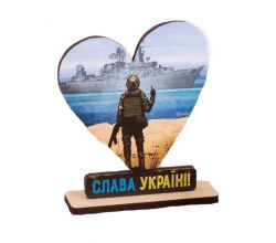 Statuette patriotic Russian warship (wooden)