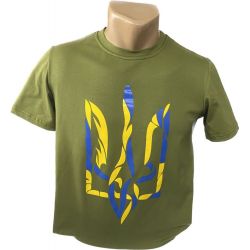 T-shirt męski Herb niebiesko-żółty (opakowanie) S-XL