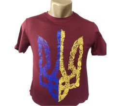 Чоловіча футболка герб синьо-жовта бордова (упаковка) S-XL