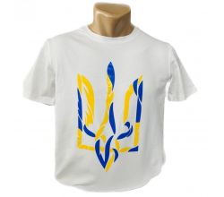Чоловіча футболка герб синьо-жовта біла (упаковка) S-XL