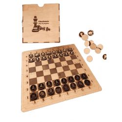 Шахмати дерев'яні з дошкою,Коробка для шахів Хід Гри- Ручна робота 