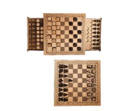 Шахматы и шахматы деревянные с доской,Коробка для шахмат Ход Конем - Ручная работа