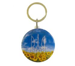 Round keychain Trident in flowers