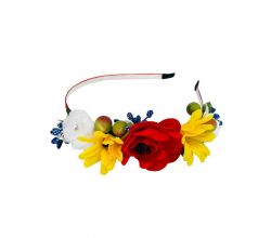 Обруч Весняний цвіт мак та соняшник