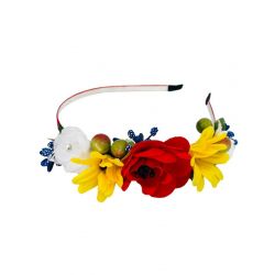 Обруч Весняний цвіт мак та соняшник