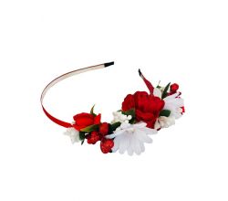 Обруч Весняний цвіт троянди та ромашки