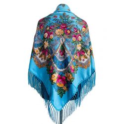 Хустина блакитна квіткова 1,2 м*1,2 м