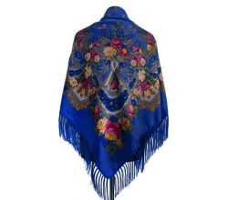 Хустина синя квіткова 1,2 м*1,2 м