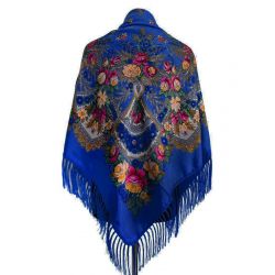 Хустина синя квіткова 1,2 м*1,2 м