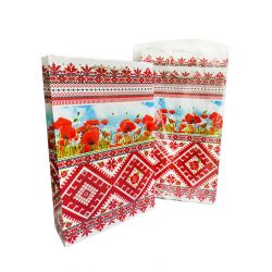 Упаковка подарункових пакетів Вишиванка маки (37х25 см)