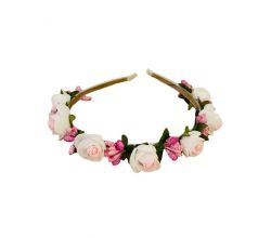Obręcz Mała różyczka biało-różowa
