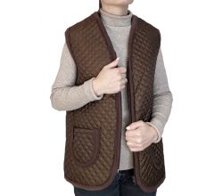 Стьобаний жилет Виріз/ Коричневий
