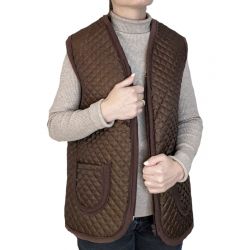 Стьобаний жилет Виріз/ Коричневий