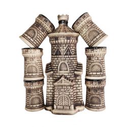 Набір керамічний: графін для вина керамічний Замок + 6 чарок