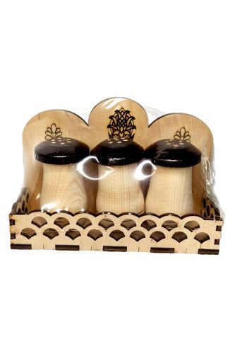 Набір для спецій 3 грибочки (дерево)