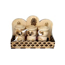 Набір для спецій 3 сови (дерево)