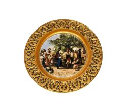 Тарілка підвісна Українське весілля  22 см 200011