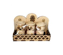 Set for Spices 3 owls (wood)