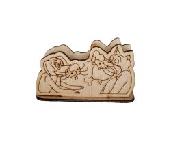 Серветниця дерев’яна Вовк і пес