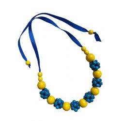 Necklace Yellow-blue rays nam-0010