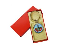 Брелок в подарунковій упаковці Герб з калиною блакитний 