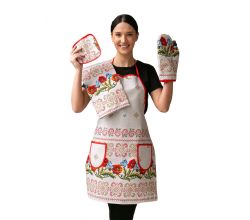 Кухонний набір текстилю Сірий мак 4 в 1