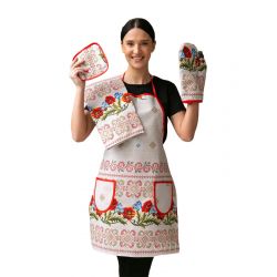 Zestaw tekstyliów kuchennych Szary mak 4 w 1