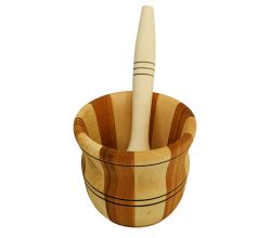 Mortar with pestle, wooden, 400 g