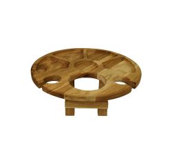 Столик для вина дубовий круглий №2