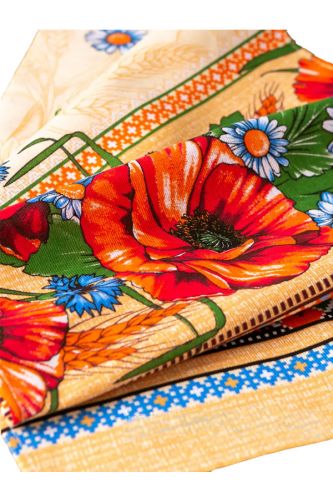Рушник лляний Мак-колосок 75х33 см
