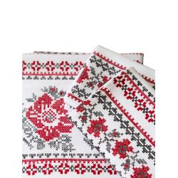Рушник лляний Білий орнамент 75х33 см