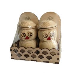 Zestaw do przypraw 2 sowy (drewno) 