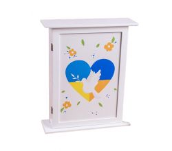 Ключниця дерев'яна Серце з голубкою