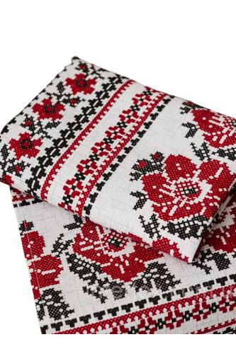 Рушник лляний Сірий орнамент 75х33 см