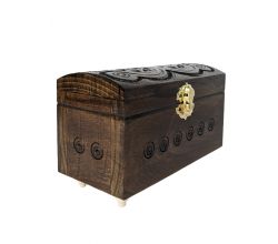 Шкатулка з замком прямокутна темная (середня)